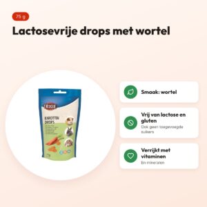 Trixie knaagdierdrops wortel 75 g – lactosevrij – voordelen
