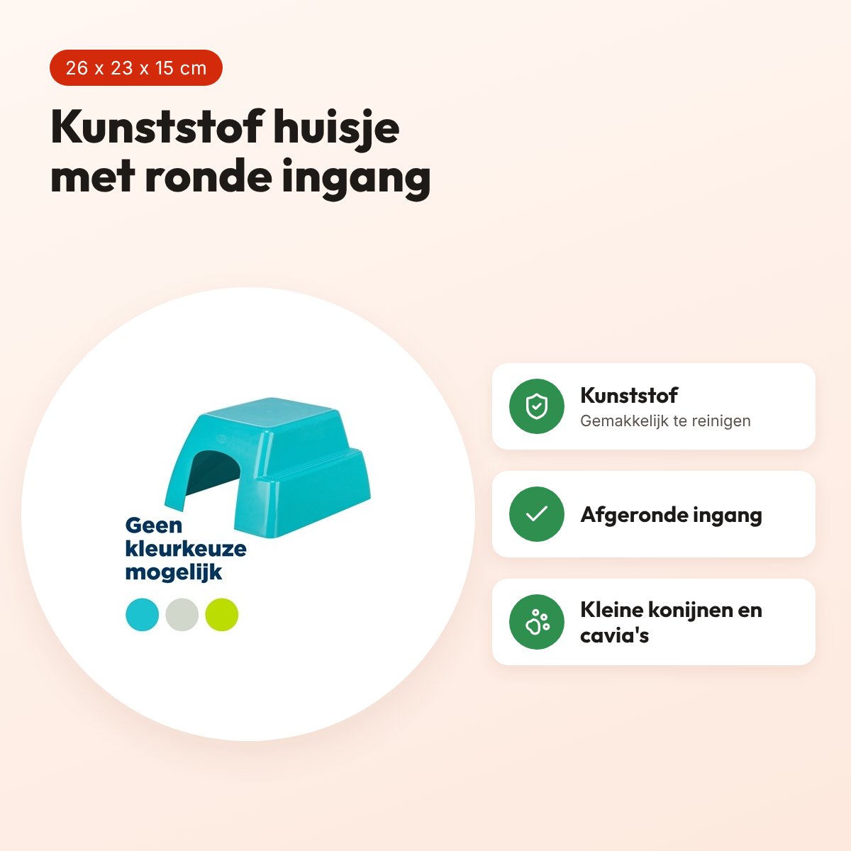 Trixie knaagdierhuis kunststof 26 x 23 x 15 cm – assorti kleuren – voordelen