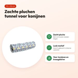 Trixie knaagdiertunnel Sunny 70 x 19 cm – pluche, grijs – voordelen