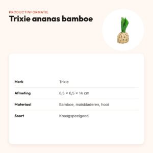 Trixie knaagspeelgoed ananas bamboe met maïsbladeren en hooi 14 cm – productinformatie