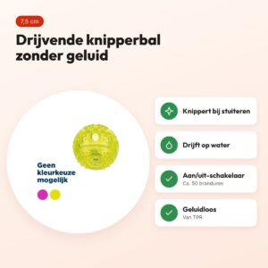 Trixie knipperbal TPR 7,5 cm – drijvend, geluidloos, assorti – voordelen