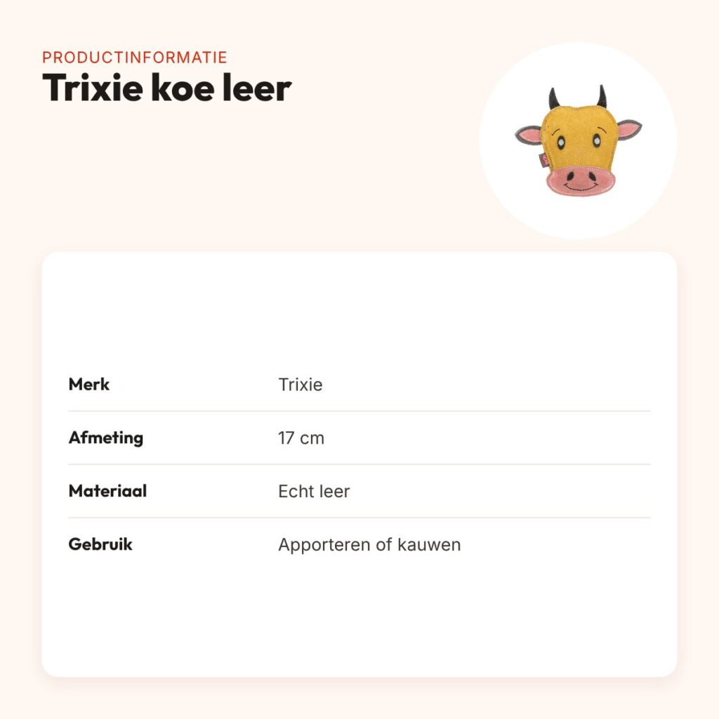 Trixie koe leer 17 cm – compact hondenspeeltje van echt leer – productinformatie