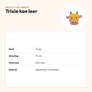 Trixie koe leer 17 cm – compact hondenspeeltje van echt leer – productinformatie