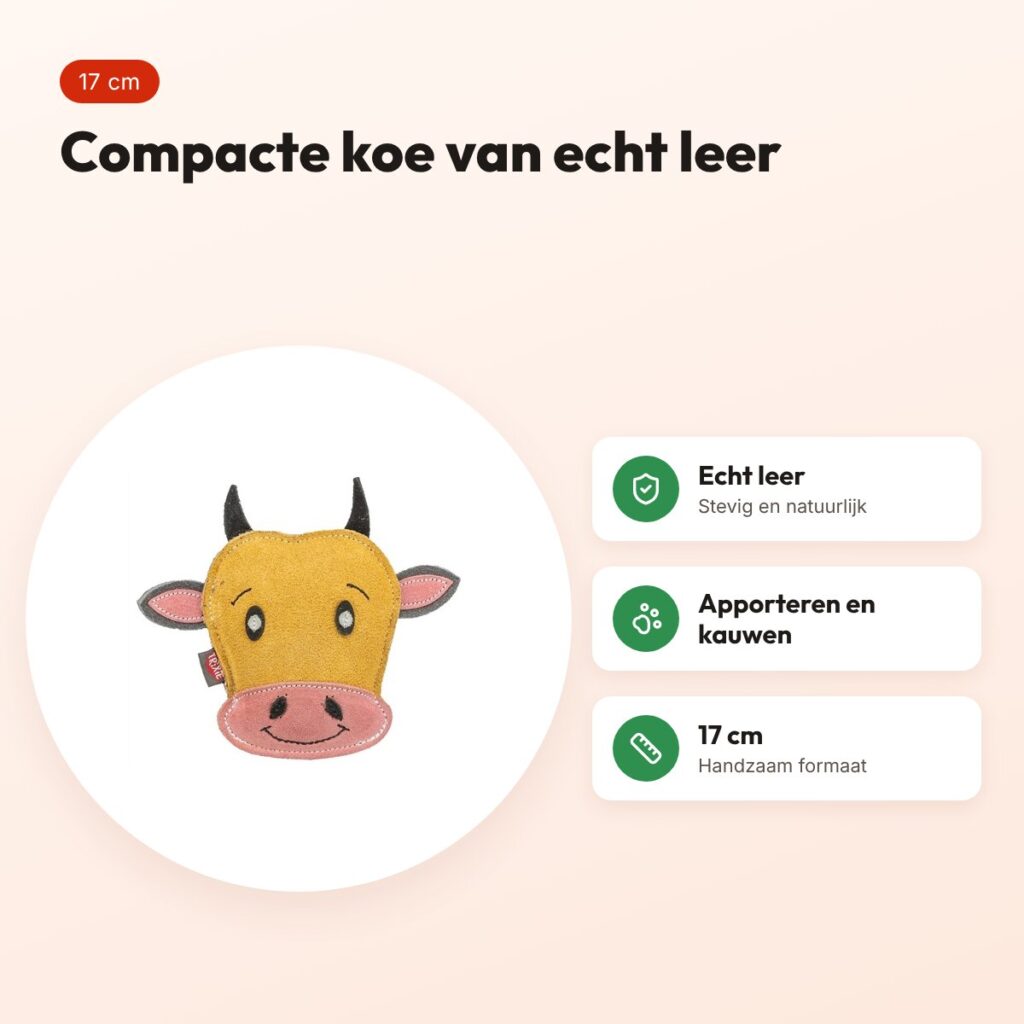 Trixie koe leer 17 cm – compact hondenspeeltje van echt leer – voordelen