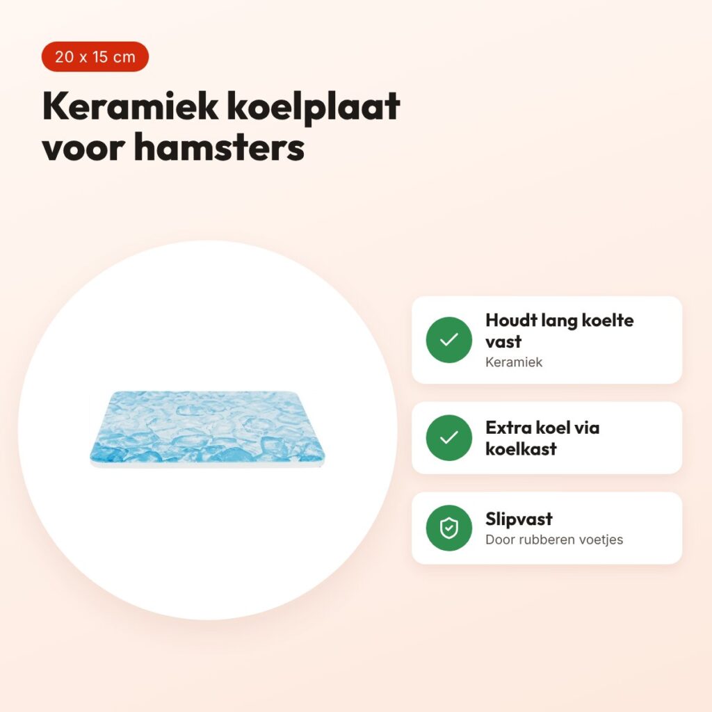 Trixie koelplaat voor hamsters keramiek blauw 20 x 15 cm – slipvast – voordelen