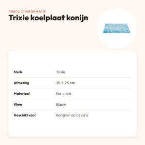 Trixie koelplaat voor konijnen en cavia's keramiek blauw 35 x 25 cm – productinformatie