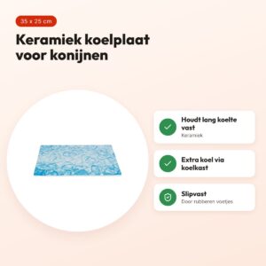 Trixie koelplaat voor konijnen en cavia's keramiek blauw 35 x 25 cm – voordelen