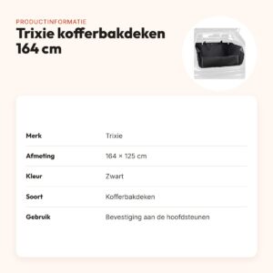 Trixie kofferbakdeken met hoge zijdelen zwart 164 x 125 cm – antislip – productinformatie