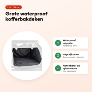Trixie kofferbakdeken met hoge zijdelen zwart 230 x 170 cm – waterproof – voordelen