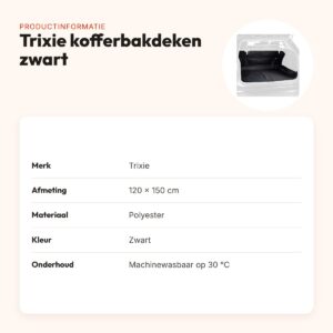 Trixie kofferbakdeken zwart 120 x 150 cm – waterafstotend, wasbaar – productinformatie