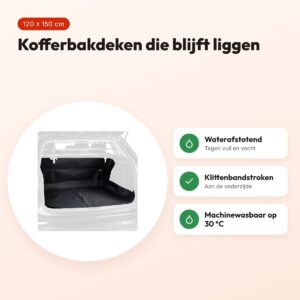 Trixie kofferbakdeken zwart 120 x 150 cm – waterafstotend, wasbaar – voordelen