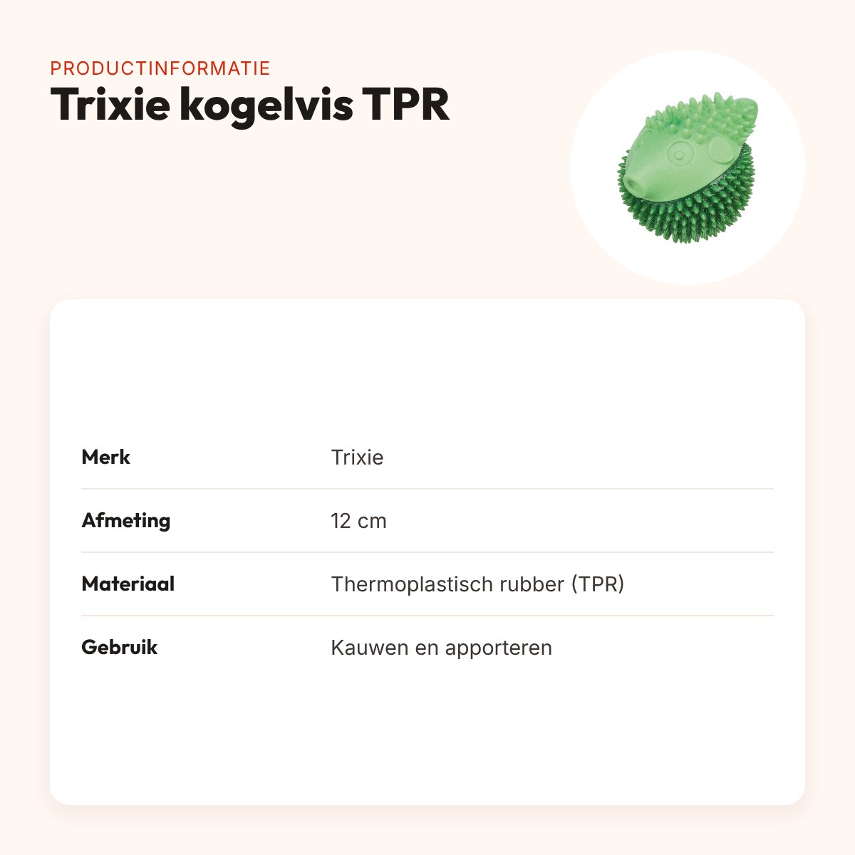 Trixie kogelvis TPR 12 cm – hondenspeeltje – productinformatie