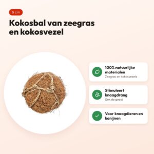 Trixie kokosbal 6 cm – knaagspeelgoed van zeegras en kokosvezel – voordelen