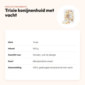Trixie konijnenhuid met vacht 500 g – gedroogde hondensnack – productinformatie