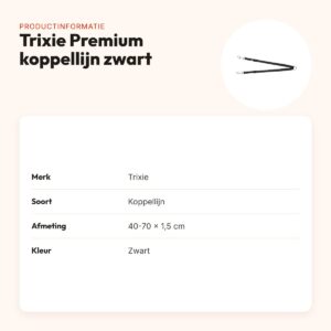 Trixie koppellijn Premium zwart 40-70 x 1,5 cm – voor twee honden – productinformatie