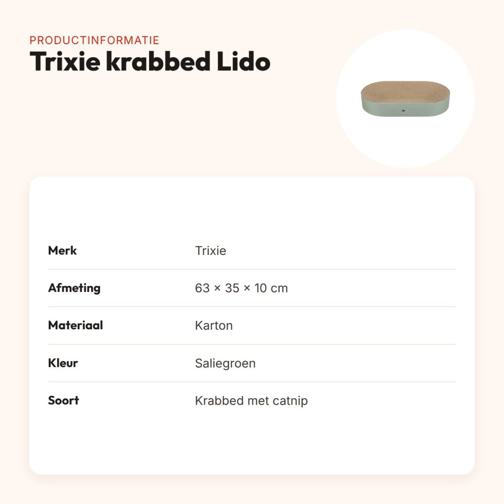 Trixie krabbed Lido karton met catnip saliegroen 63 x 35 x 10 cm – productinformatie
