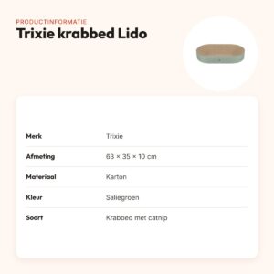 Trixie krabbed Lido karton met catnip saliegroen 63 x 35 x 10 cm – productinformatie