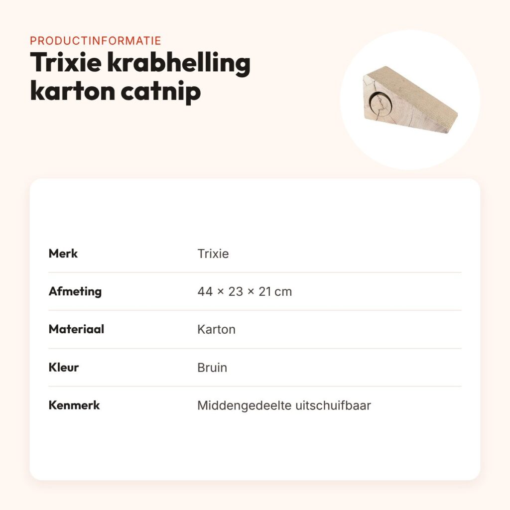 Trixie krabhelling karton 2-delig met catnip bruin 44 x 23 x 21 cm – productinformatie