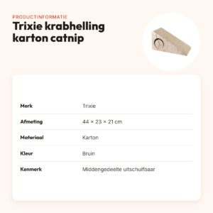 Trixie krabhelling karton 2-delig met catnip bruin 44 x 23 x 21 cm – productinformatie