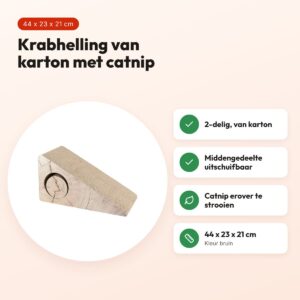 Trixie krabhelling karton 2-delig met catnip bruin 44 x 23 x 21 cm – voordelen