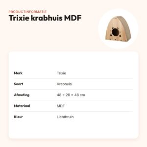 Trixie krabhuis MDF lichtbruin 48 x 28 x 48 cm – met catnip – productinformatie