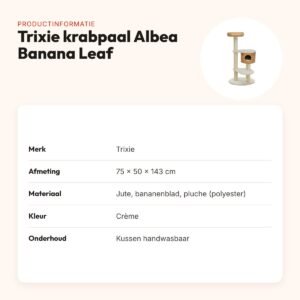 Trixie krabpaal Albea Banana Leaf crème 75 x 50 x 143 cm – productinformatie