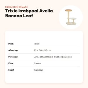 Trixie krabpaal Avelia Banana Leaf crème 75 x 50 x 90 cm – productinformatie