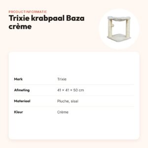 Trixie krabpaal Baza crème 41 x 41 x 50 cm – langhaar pluche – productinformatie