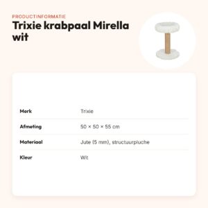 Trixie krabpaal Mirella wit 50 x 50 x 55 cm – jute kraboppervlak – productinformatie