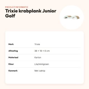 Trixie krabplank Junior Golf lila/mintgroen 38 x 18 x 6 cm – karton – productinformatie