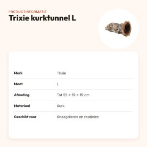 Trixie kurktunnel L tot 55 x 19 x 19 cm – natuurlijke schuilplaats – productinformatie