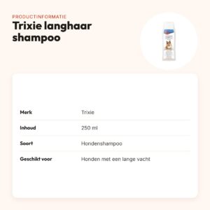 Trixie langhaar hondenshampoo 250 ml – tegen klitten en vervilting – productinformatie