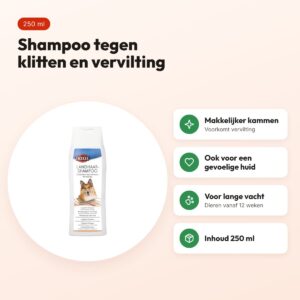 Trixie langhaar hondenshampoo 250 ml – tegen klitten en vervilting – voordelen