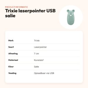 Trixie laserpointer kunststof USB oplaadbaar salie 7 cm – productinformatie