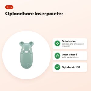 Trixie laserpointer kunststof USB oplaadbaar salie 7 cm – voordelen