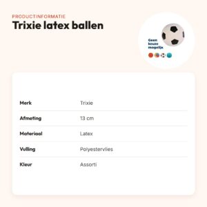 Trixie latex ballen 13 cm – voetbal of basketbal, met geluid, assorti – productinformatie