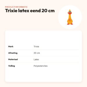 Trixie latex eend 20 cm – hondenspeeltje met polyestervlies vulling – productinformatie