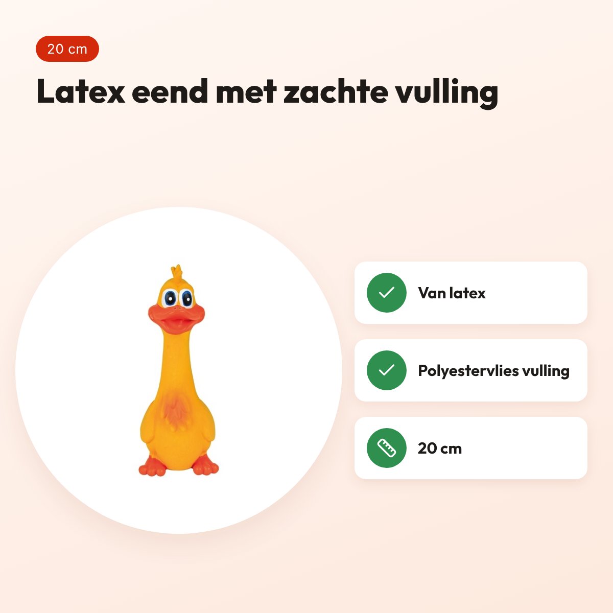 Trixie latex eend 20 cm – hondenspeeltje met polyestervlies vulling – voordelen