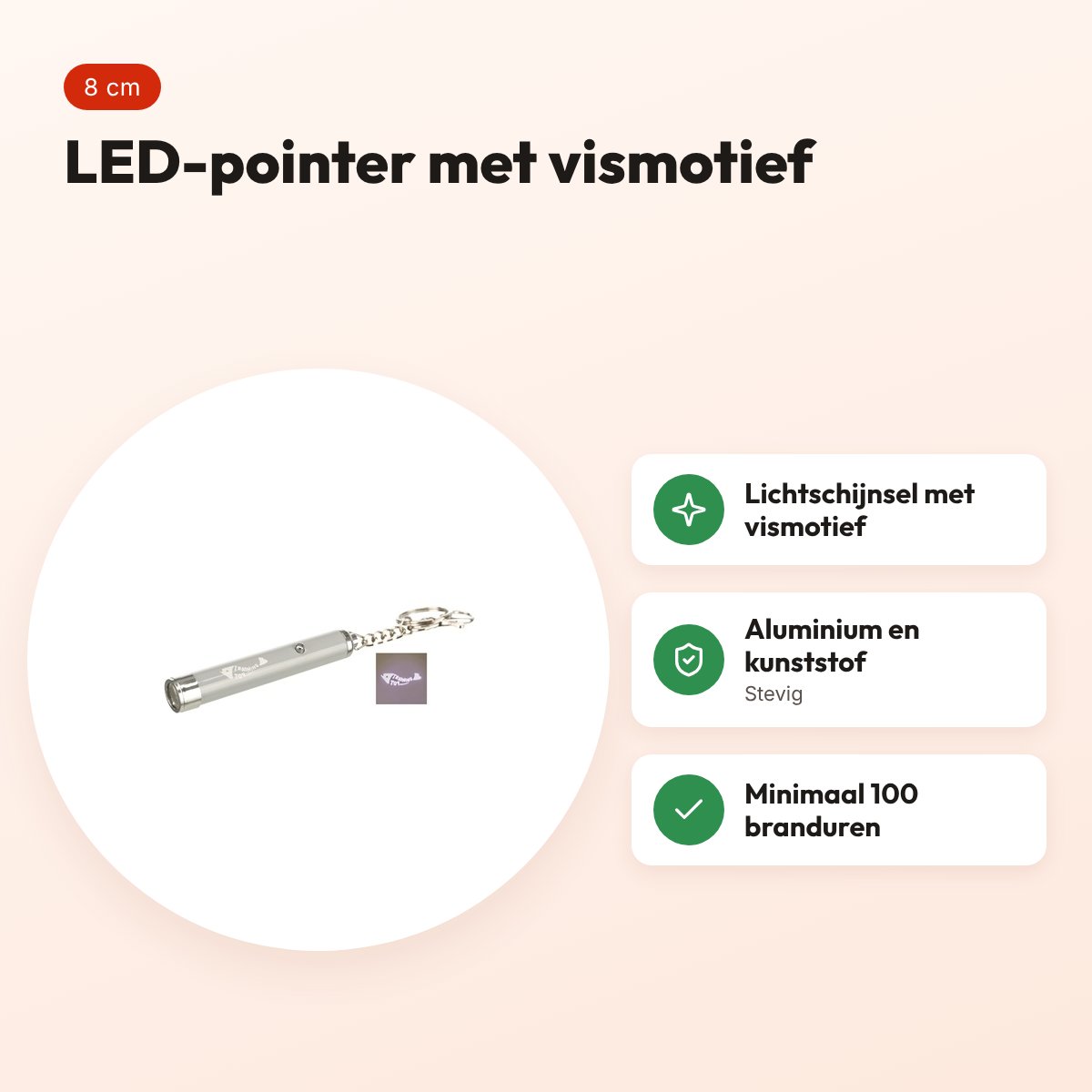 Trixie LED-pointer Catch the Light 8 cm – laserspeelgoed met vismotief – voordelen