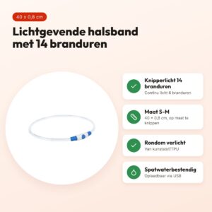 Trixie lichtgevende halsband Flash Light blauw S-M 40 x 0,8 cm – voordelen