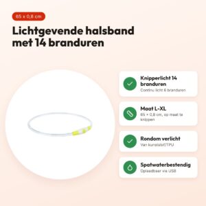 Trixie lichtgevende halsband Flash Light groen L-XL 65 x 0,8 cm – voordelen