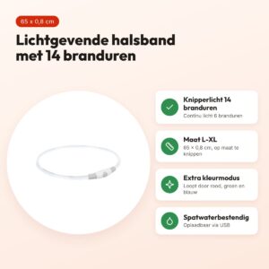 Trixie lichtgevende halsband Flash Light multicolor L-XL 65 x 0,8 cm – voordelen