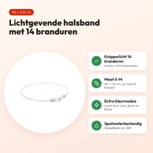 Trixie lichtgevende halsband Flash Light multicolor S-M 40 x 0,8 cm – voordelen