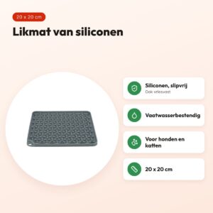 Trixie Lick'n'snack mat siliconen donkergrijs 20 x 20 cm – voordelen