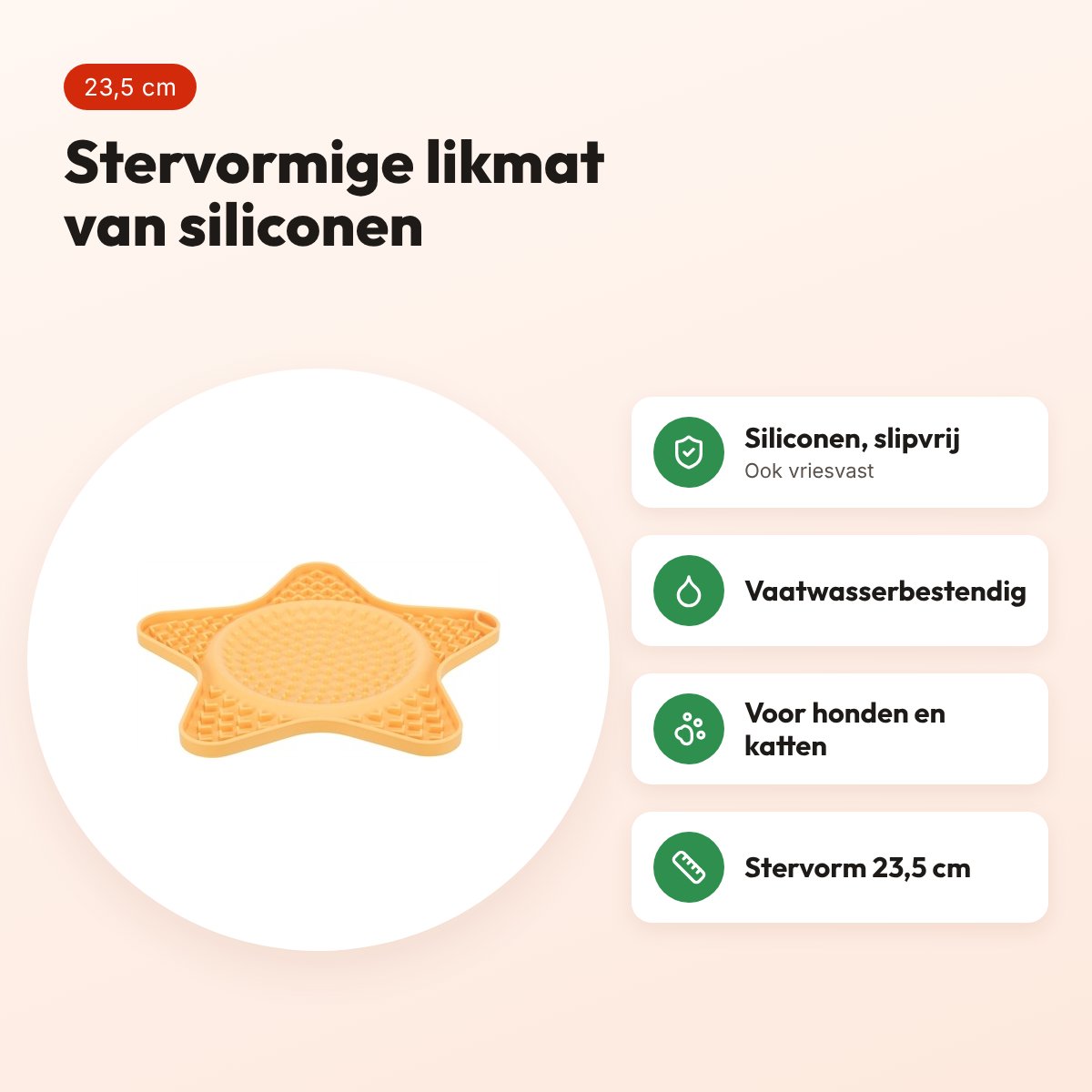 Trixie Lick'n'snack mat ster siliconen geel 23,5 cm – voordelen