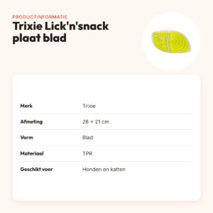 Trixie Lick'n'snack plaat blad TPR 28 x 21 cm – slipvrij – productinformatie