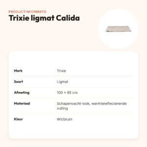Trixie ligmat Calida wit/bruin 100 x 65 cm – warmtereflecterende laag – productinformatie