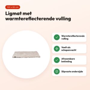 Trixie ligmat Calida wit/bruin 100 x 65 cm – warmtereflecterende laag – voordelen
