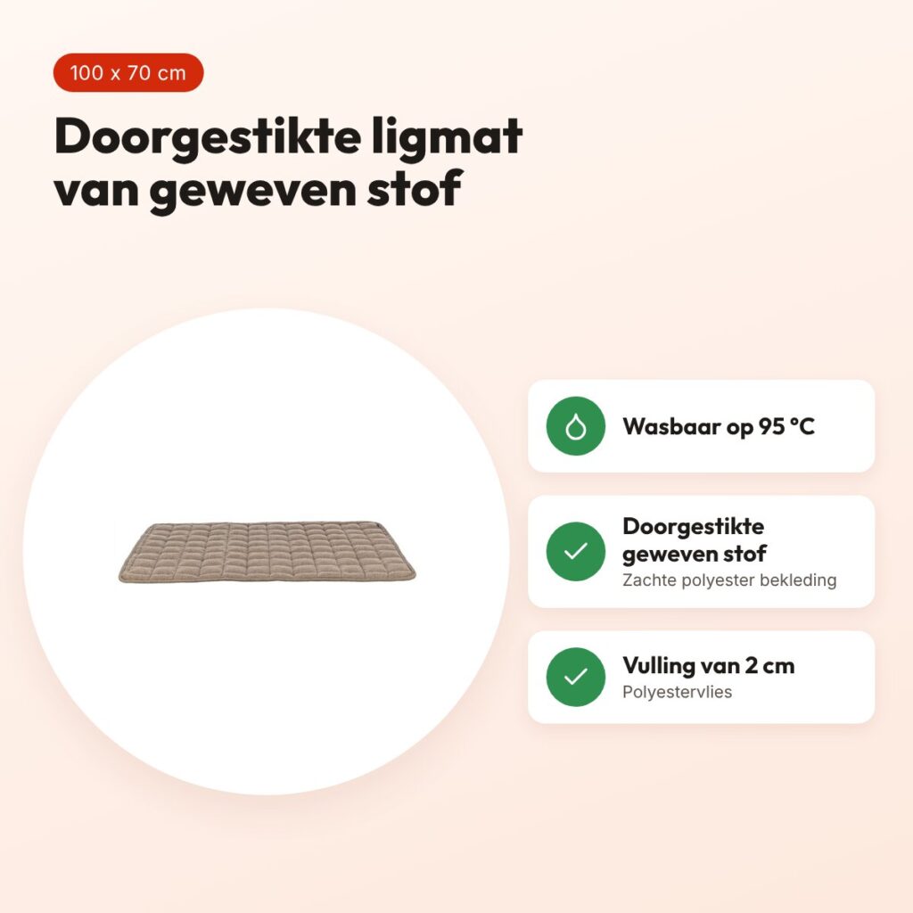 Trixie ligmat Caliente bruin 100 x 70 cm – wasbaar op 95 °C – voordelen
