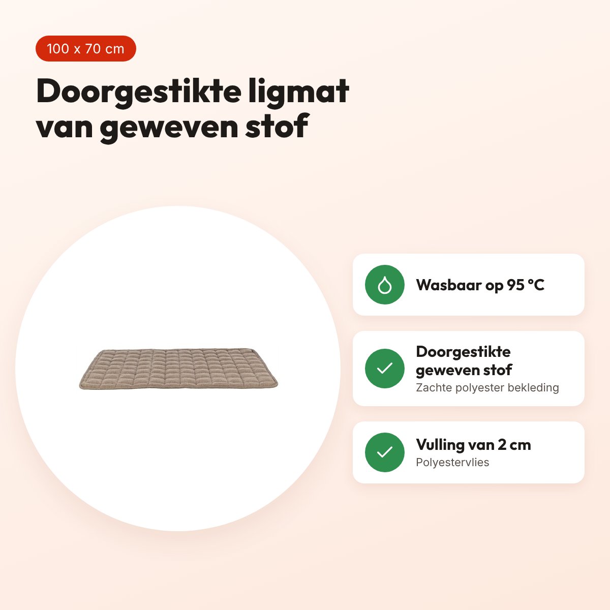 Trixie ligmat Caliente bruin 100 x 70 cm – wasbaar op 95 °C – voordelen